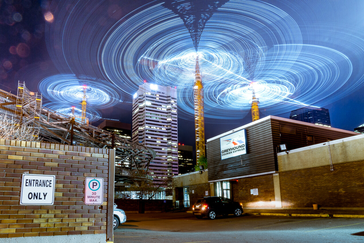 An image of a light trails displayed on acrylic face mount